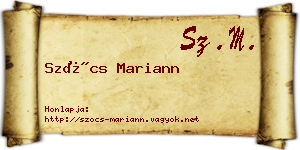 Szőcs Mariann névjegykártya